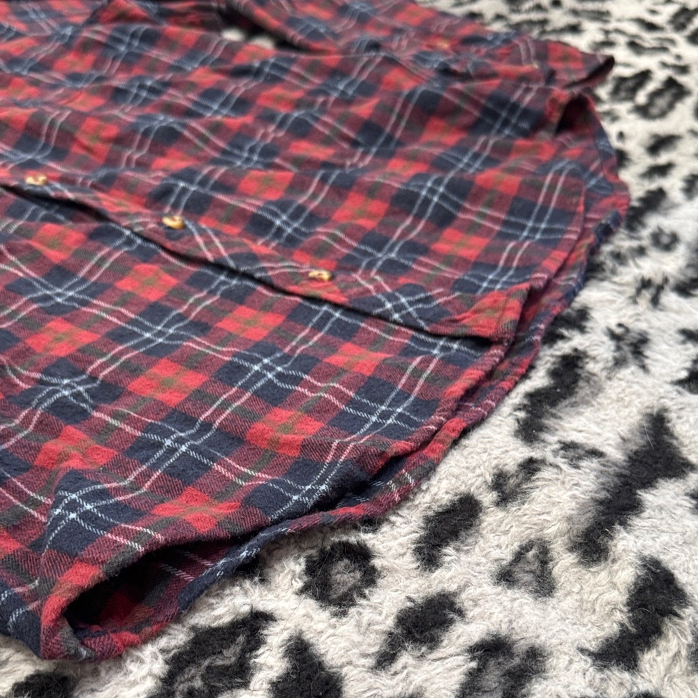 Billabong Red and Blue Plaid Casual Shirt - Picture 4 of 6